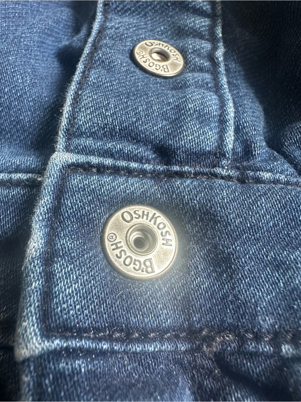 OshKosh B'gosh Girls Blue Denim Shirt Dress 5T Collared Long Sleeve Pocket - Picture 3 of 6